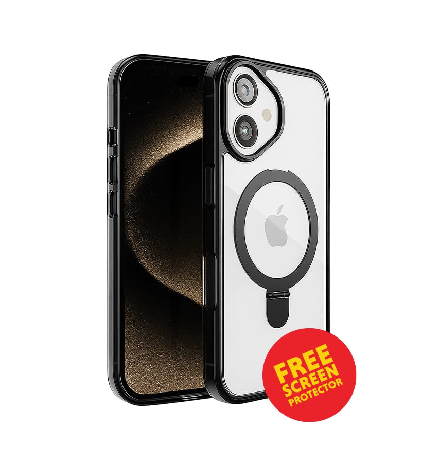 iPhone 17 Magsafe Case - Smokey Black | MVR Stellar Stand with Magsafe Wireless Charging image 0
