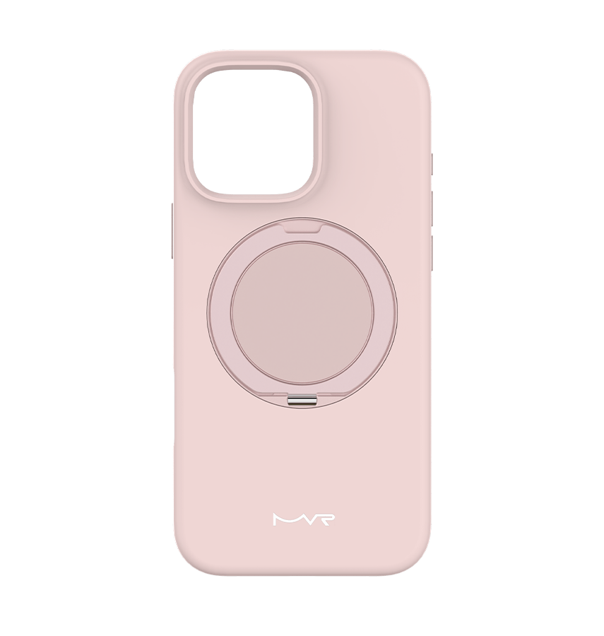 iPhone 16 Pro Case - Pink Sand | MVR Liquid Silicone Stand Cover, Soft - Touch, Adjustable Kickstand image 0