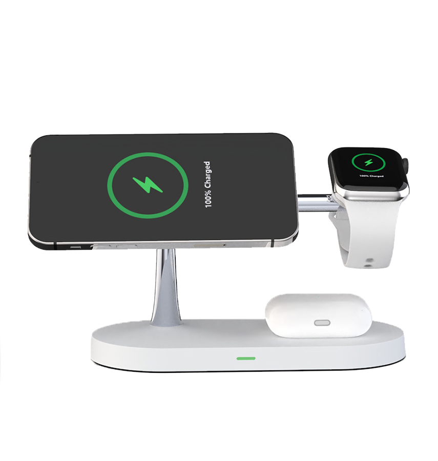DC-3W MVR 4 in 1 Portable Multi-Device Wireless Charger - White image 3