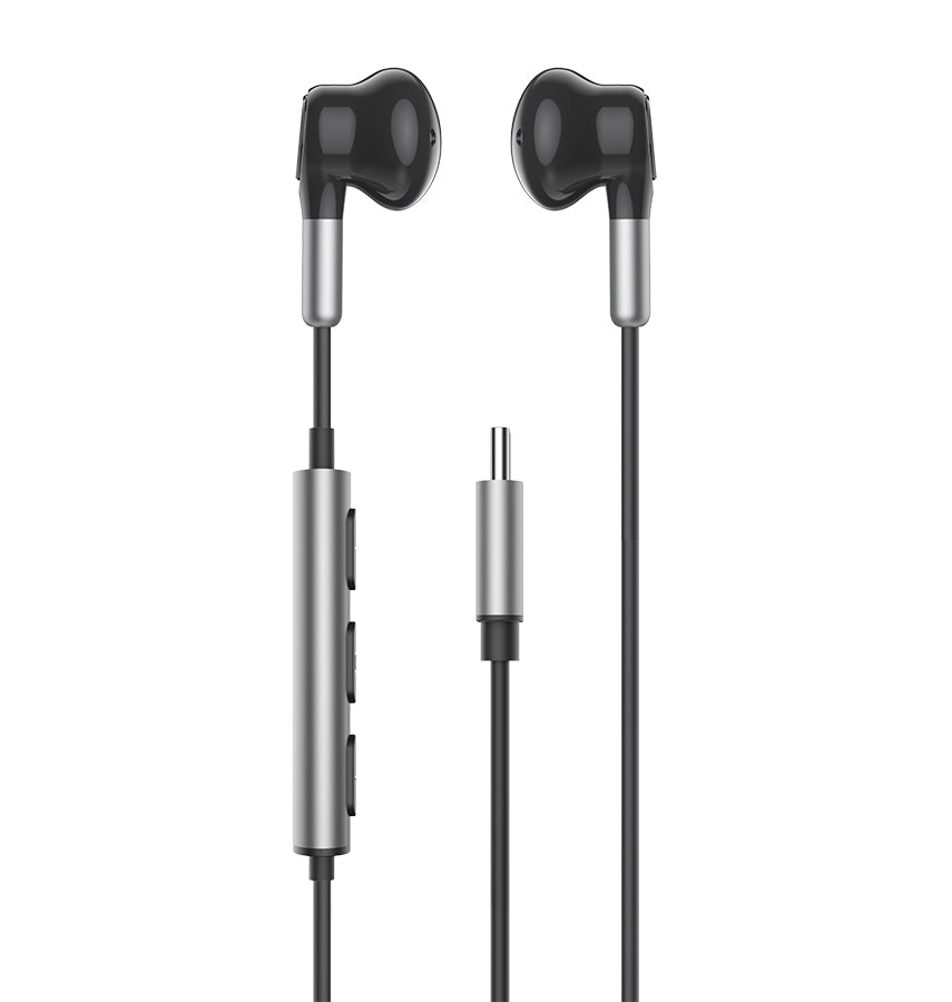 MVR Type-C Earphones – Black | Wired In-Ear Design, Clear Audio, Comfortable Fit, Noise Isolation for Everyday Use image 0