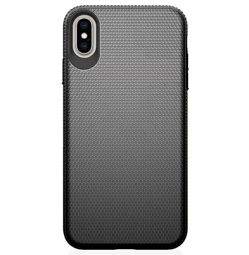 iPhone 6/6s/7/8/SE2 Triangle Pattern Case - Black | Rugged Shockproof Back Cover image 0