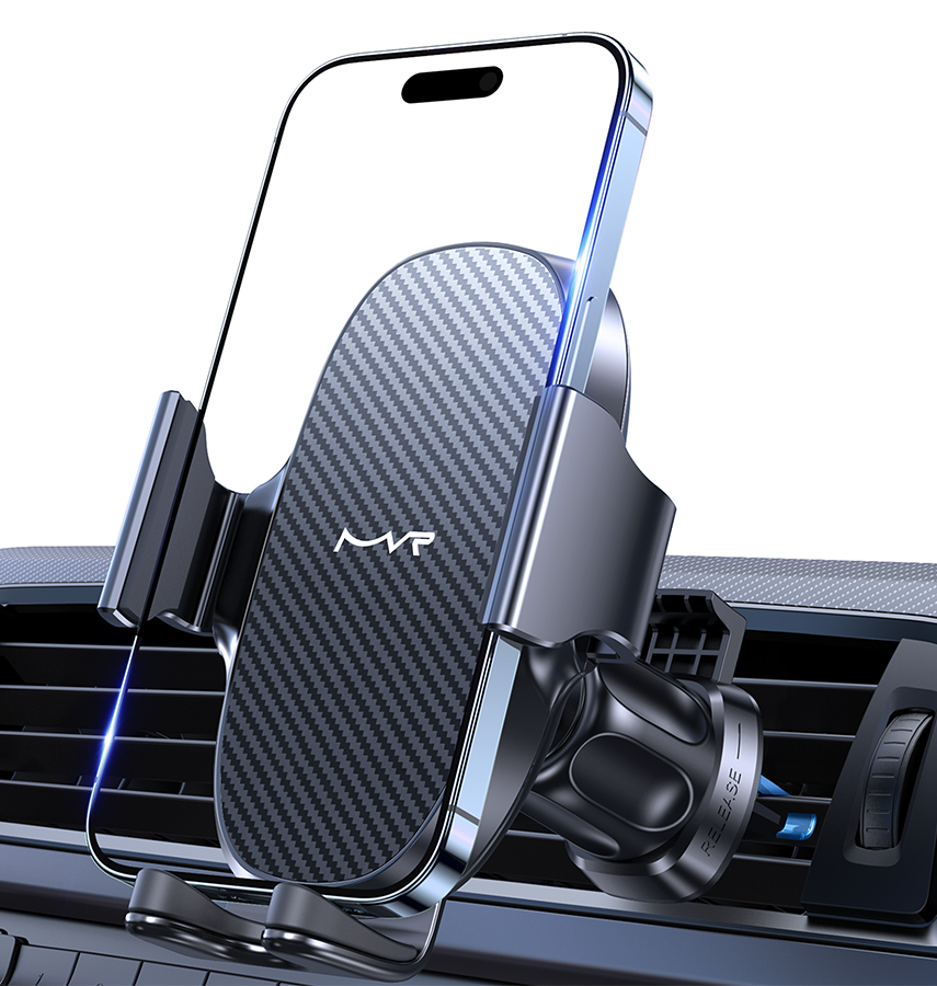 MVR T10 Universal Car Phone Mount - Black | Side Press Mount with Strong Grip image 1