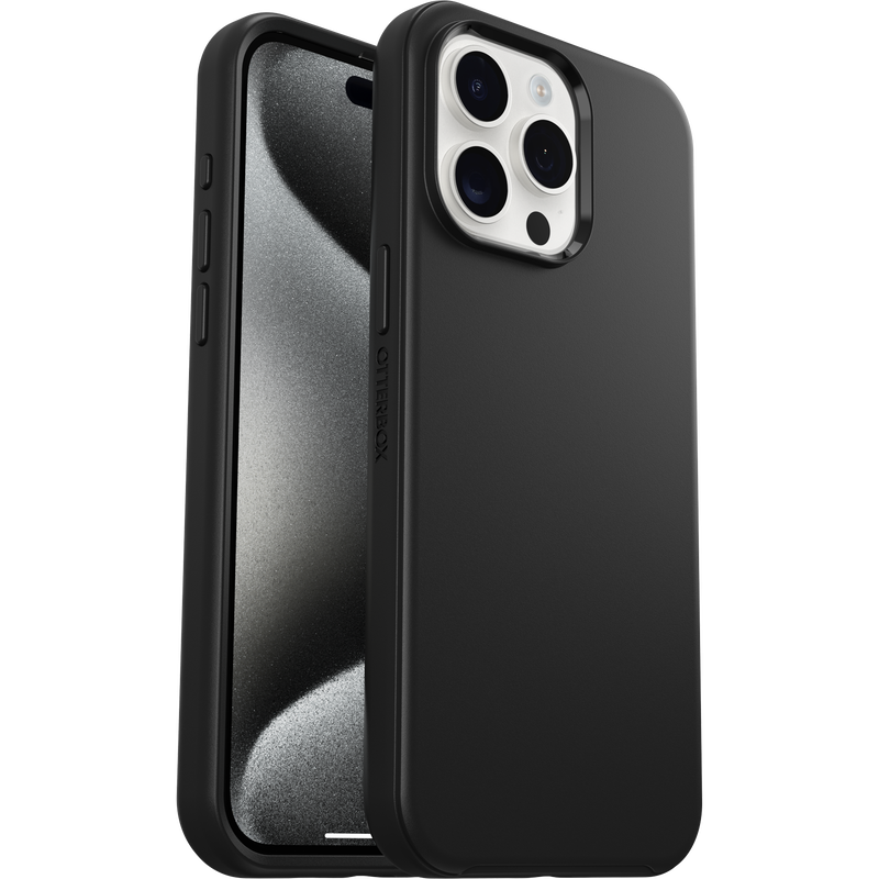 iPhone 15 Pro Max Magsafe Case – Black | OtterBox Symmetry Series, Soft Touch Protective Cover image 1