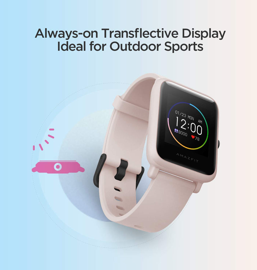 Amazfit Bip S Smartwatch – Pink | Lightweight Fitness Tracker, 40-Day Battery, Heart Rate & Sleep Monitoring image 3