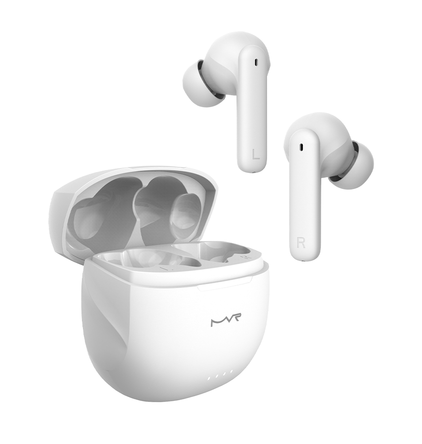MVR Owl True Wireless Earbuds – White | Active Noise Cancelling (ANC), 30H Playtime & IPX5 Waterproof image 2