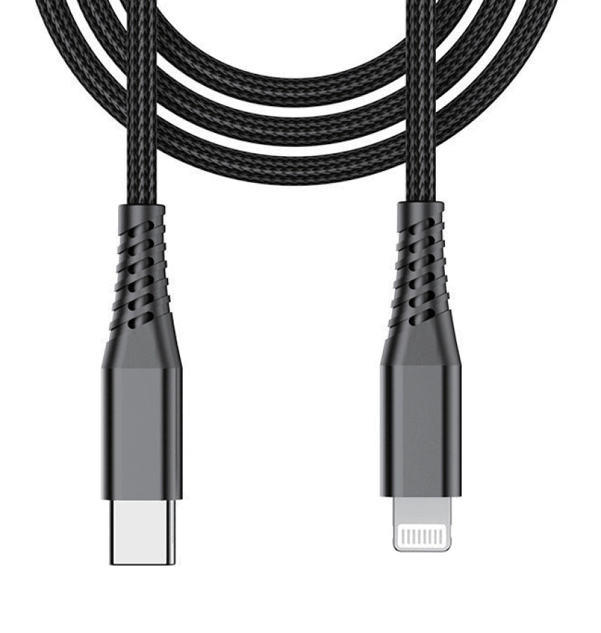 Beetle 20cm USB-C to Lightning Charging Cable (CM-1) - Black | Quick Charge Compact Durable image 0