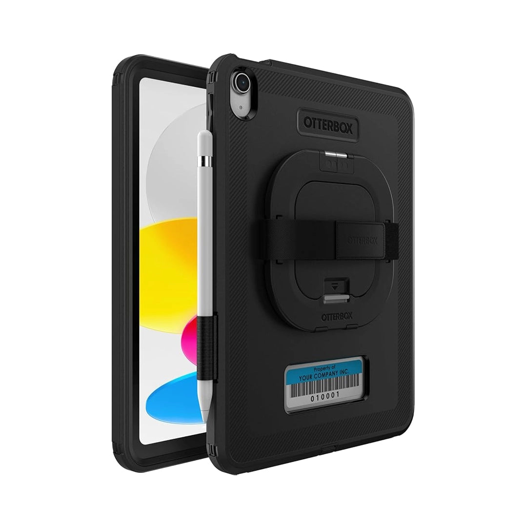 iPad 10.9 (10th Gen) Case– Black | OtterBox Defender Series Rugged Protective Case with Handstrap, Kickstand & Multi-Layer Drop Protection image 1
