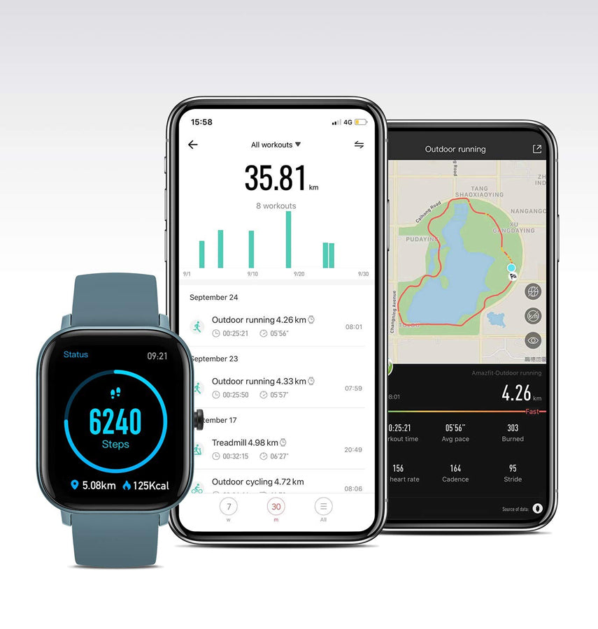 Amazfit GTS Steel Blue Band - Premium Silicone, Soft - Touch Finish, Secure Buckle Closure image 3