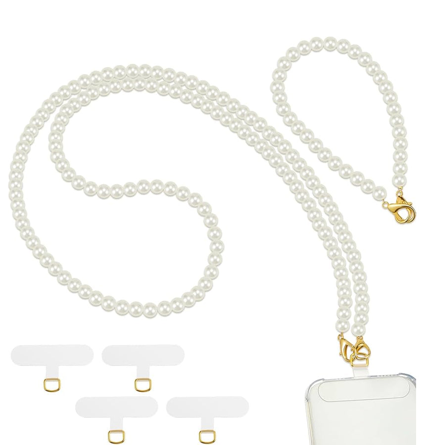 Detachable Phone Lanyard - White Pearl | Elegant Neck Strap for Smartphones image 0