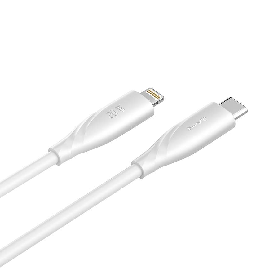 MVR Lightning Cable - White |20W, 1m Type C, 2.4A Fast Charging image 1