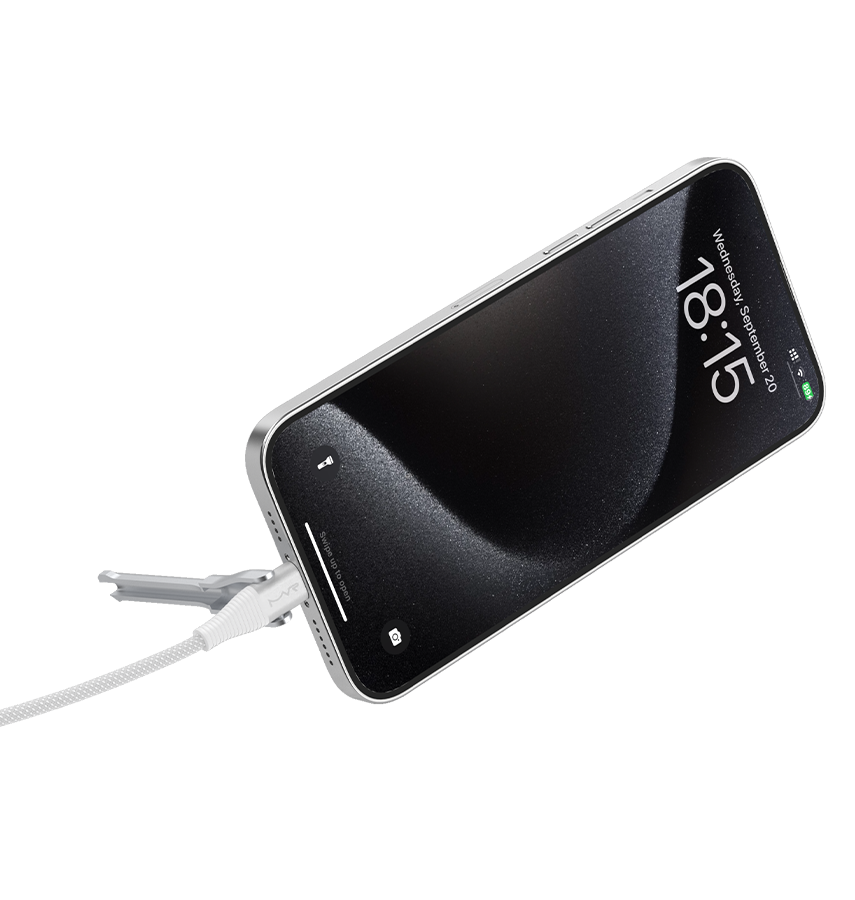 MVR Lightning Cable - White | MFi Certified 1.2m USB C, Fast Charging with Phone Stand image 6