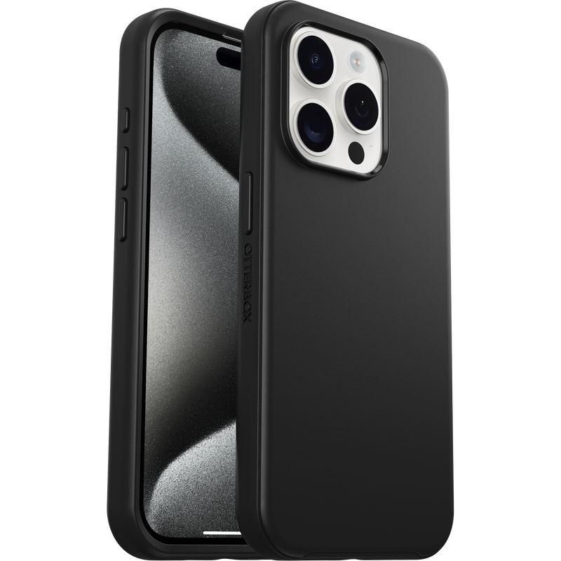 iPhone 15 Pro Magsafe Case - Black | OtterBox Symmetry Series, Soft Touch Protective Cover image 1