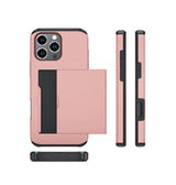 iPhone 16 Pro Card Slide Case - Rose Gold | Slim Wallet Cover with Hidden Card Slot & Shock Protection