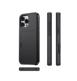 iPhone 16 Pro Max Card Slide Case - Black | Slim Wallet Cover with Hidden Card Slot & Shock Protection