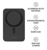 MVR Wireless MagSafe Power Bank - Black | Snap 5000mAh, Ultra Slim Portable Charger image 7