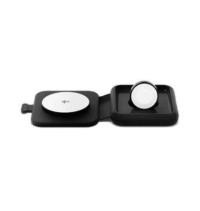 Cygnett MagTravel 15W 2-in-1 Wireless Charger - BlacK (CY5138WIRDE), MagSafe & Qi2 Compatible,1M USB-C Cable, Perfect for Travel, 2 Years Warranty image 0
