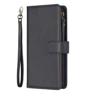 iPhone 15 Zipper Wallet Case - Black | Genuine Leather with Secure Coin Pocket & 6 Card Slots image 0