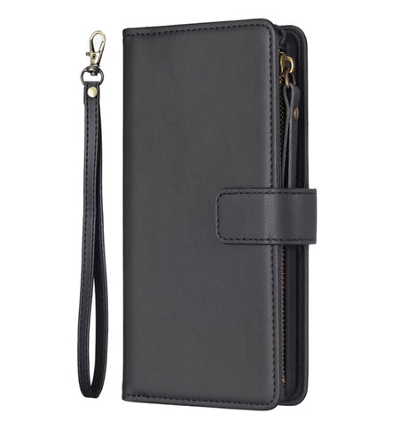 iPhone 15 Zipper Wallet Case - Black | Genuine Leather with Secure Coin Pocket & 6 Card Slots image 0