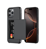 iPhone 16 Pro Card Slide Case - Black | Slim Wallet Cover with Hidden Card Slot & Shock Protection image 0