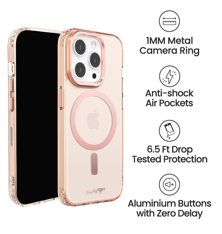 iPhone 15 Pro MVR Impact IMD Case - Rose Gold | MagSafe Compatible, Soft Touch Protective Cover image 3