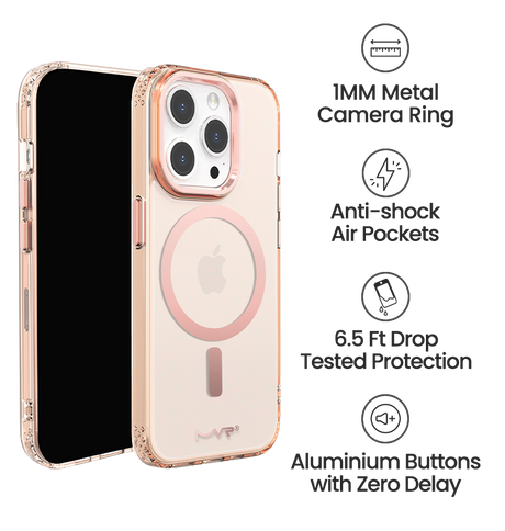 iPhone 15 Pro MVR Impact IMD Case - Rose Gold | MagSafe Compatible, Soft Touch Protective Cover image 3