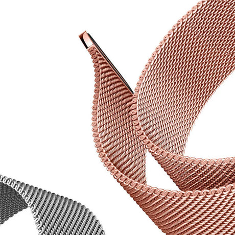 Apple Watch 42/44/45mm Milanese Metal Band – Rose Gold | Adjustable Strap