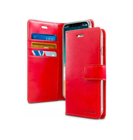Universal Diary Wallet Flip Case - Size L (Red) | Mercury Series Shockproof Protective Cover image 0