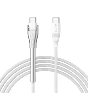 MVR 60W Nylon Braided Charging Cable - White | USB C 1.2m Multi Fast Charging Cable With Kickstand image 0