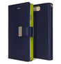 iPhone 15 Pro Rich Diary Case– Navy/Lime | Mercury – Card Holder & Magnetic Closure image 0