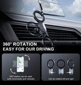 Beetle R6 MagSafe Car Phone Holder | 360° Rotating Magnetic Mount with Strong N52 Magnets & Vent/Dashboard Installation (2024 Model)