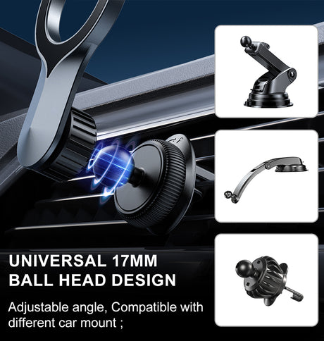 Beetle R6 MagSafe Car Phone Holder | 360° Rotating Magnetic Mount with Strong N52 Magnets & Vent/Dashboard Installation (2024 Model)