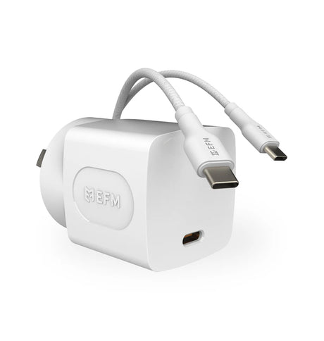 EFM 35W Dual Port Wall Charger – White | USB-C Fast Charging, Compact Design, Dual Output Power image 0