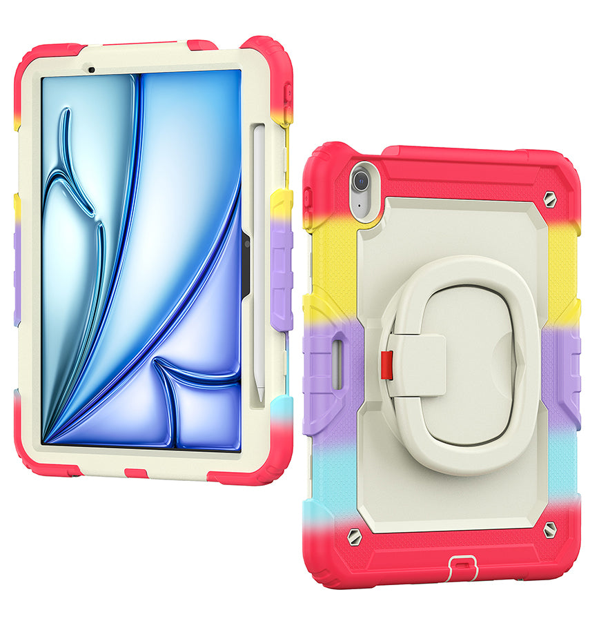 Apple iPad AIR 11 2024/25 Case - Rainbow Red | Survivor GenericHand Strap Stand, Shockproof & Scratch - Resistant Protective Cover image 1