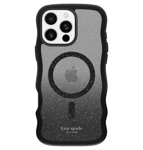 iPhone 16 Pro Max MagSafe Case - Black | Kate Spade Wavy Stylish & Protective Back Cover image 0