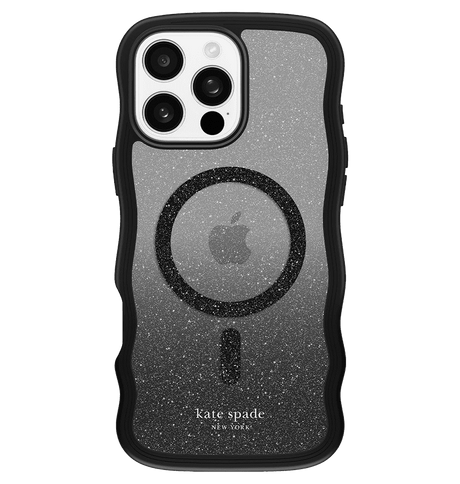 iPhone 16 Pro Max MagSafe Case - Black | Kate Spade Wavy Stylish & Protective Back Cover image 0