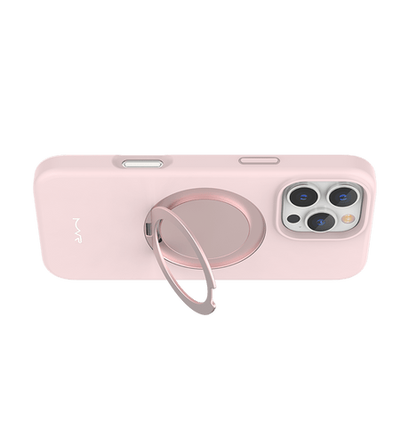 iPhone 16 Pro Case - Pink Sand | MVR Liquid Silicone Stand Cover, Soft - Touch, Adjustable Kickstand image 3