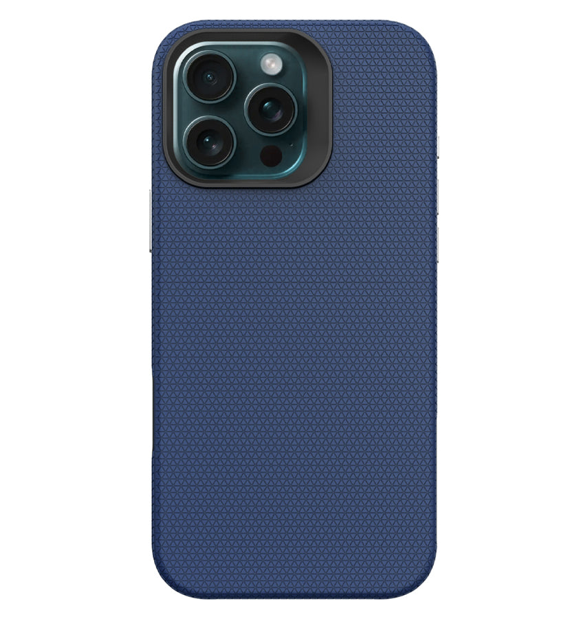iPhone 16 Pro Triangle Pattern MagSafe Case - Navy Blue | Rugged Shockproof Back Cover image 2