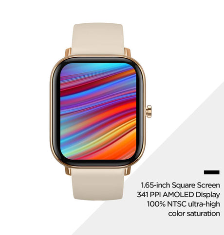 Amazfit GTS Gold Band - Fashionable Metallic Accent, Durable Material, Easy - Install Design image 2