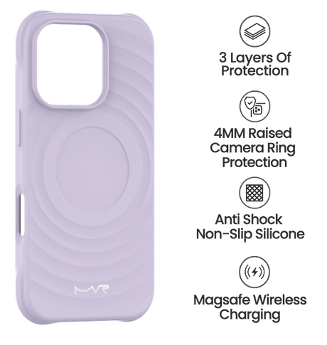 iPhone 16 Pro Max MVR Wave Silicone Case - Lavender | MagSafe Compatible Protective Cover image 4