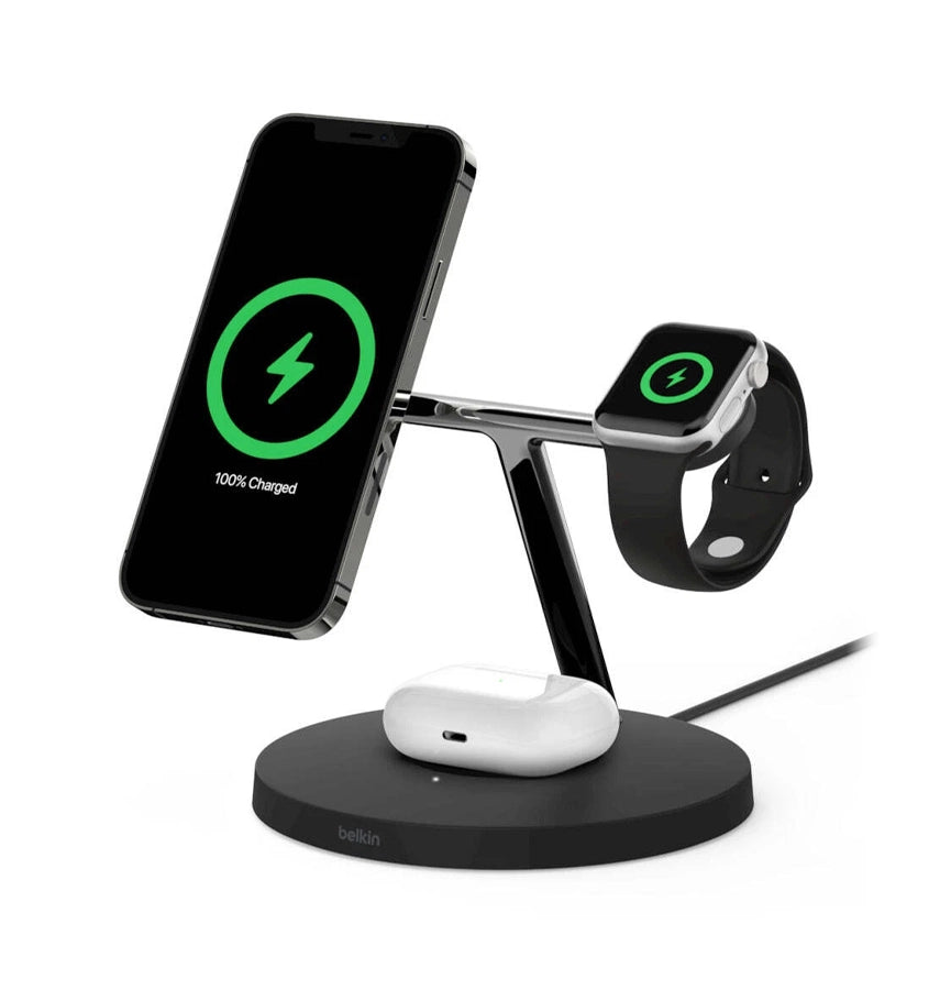 Belkin BoostCharge - Black |3 in 1 10K mAh - Magnetic USB-C 15W Fast W/MAGSAFE Wireless Charger image 0