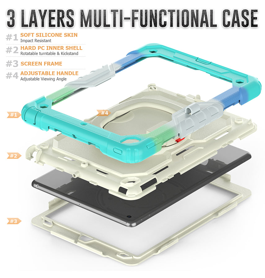 Apple iPad Air 4/5 & Pro 11' Case - Blue | Survivor Generic Rugged Case with Hand Strap, Shockproof & Scratch - Resistant Protective Cover image 3
