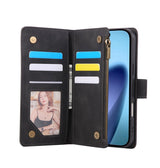 iPhone 17 Pro Max Zipper Wallet Case – Black | Multi-Slot Leather Wallet, Zipper Closure, MagSafe Compatible image 3
