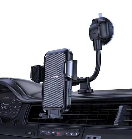 MVR Universal T9 Car Phone Holder - Black | Side Press Mount with Strong Grip image 1