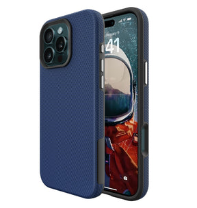 iPhone 16 Pro Triangle Pattern MagSafe Case - Navy Blue | Rugged Shockproof Back Cover image 0