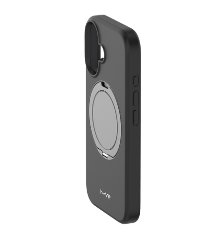iPhone 16 MVR Liquid Silicone Stand Case - Black | Soft - Touch, Adjustable Kickstand image 1