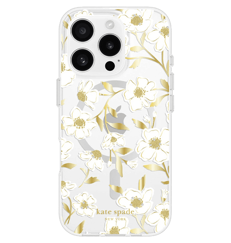 iPhone 16 Pro Max MagSafe Case - White | Kate Spade Floral Sunshine Protective Back Cover image 0