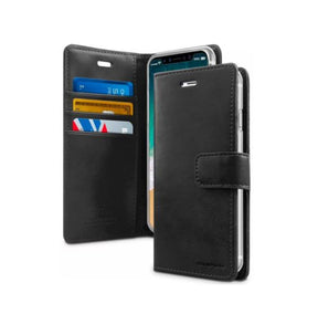 iPhone 16 Wallet Case - Black | Goospery Mercury Bluemoon Luxury Glitter Flip Cover with Mirror & Card Slots image 0