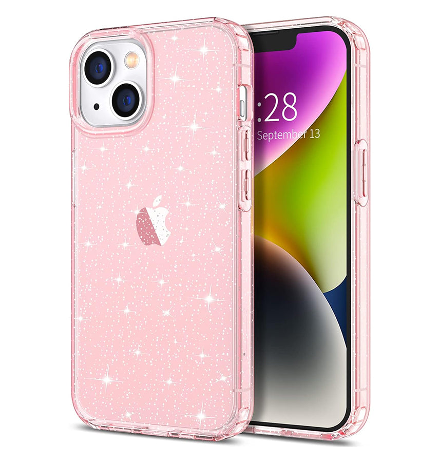 iPhone 14 Plus Diamond Speckle Case– Rose Gold | Glitter Finish Cover, Slim Fit & Drop Protection image 0