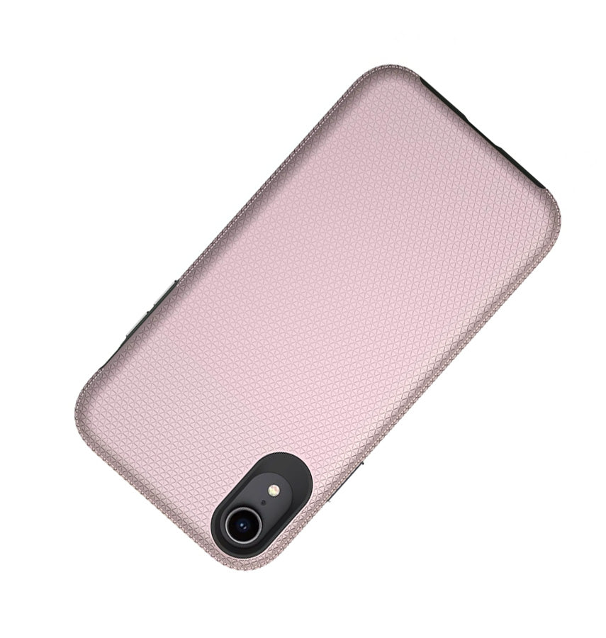 iPhone XR Triangle Geometric Case - Rose Gold | Rugged Shockproof Back Cover image 1