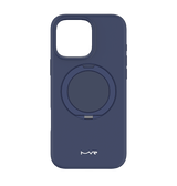 iPhone 16 Pro Case - Navy | MVR Liquid Silicone Stand Cover, Soft - Touch, Adjustable Kickstand image 0